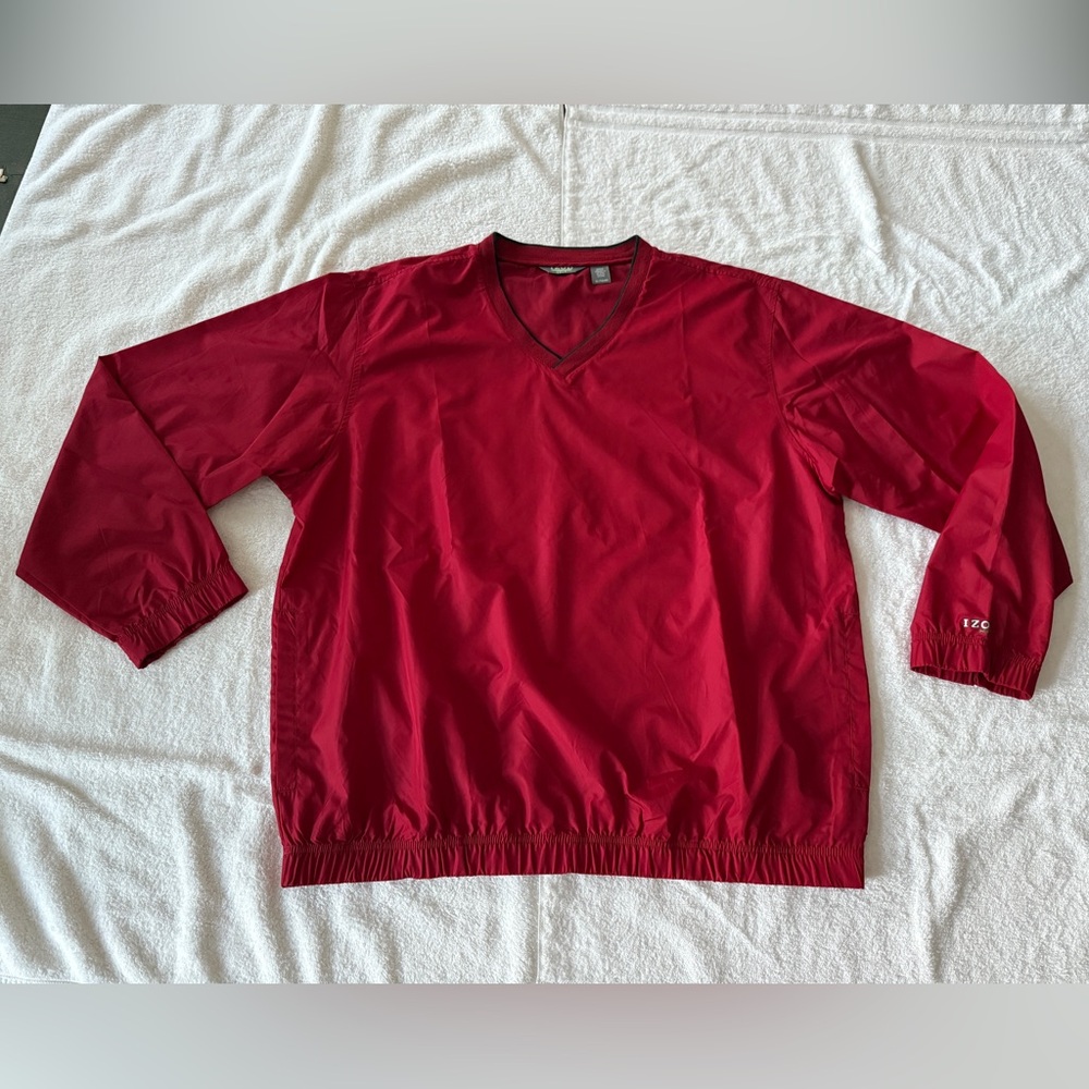 IZOD Xtreme Function Golf UPF 50 Wind & Water Resistant Golf Pullover Red XL